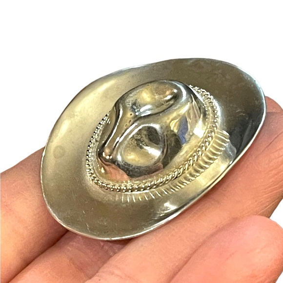 Sterling Mexico TS 77 Cowboy Hat Southwestern Brooch Pin - Picture 6 of 11